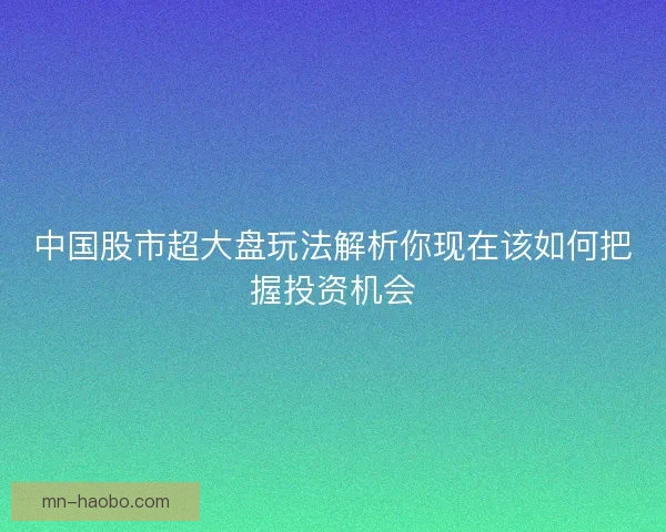 中国股市超大盘玩法解析你现在该如何把握投资机会
